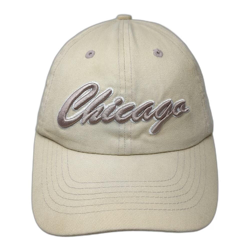 One Way Graphique Chicago Baseball Cap Beige One Size Adjustable Slideback Hat